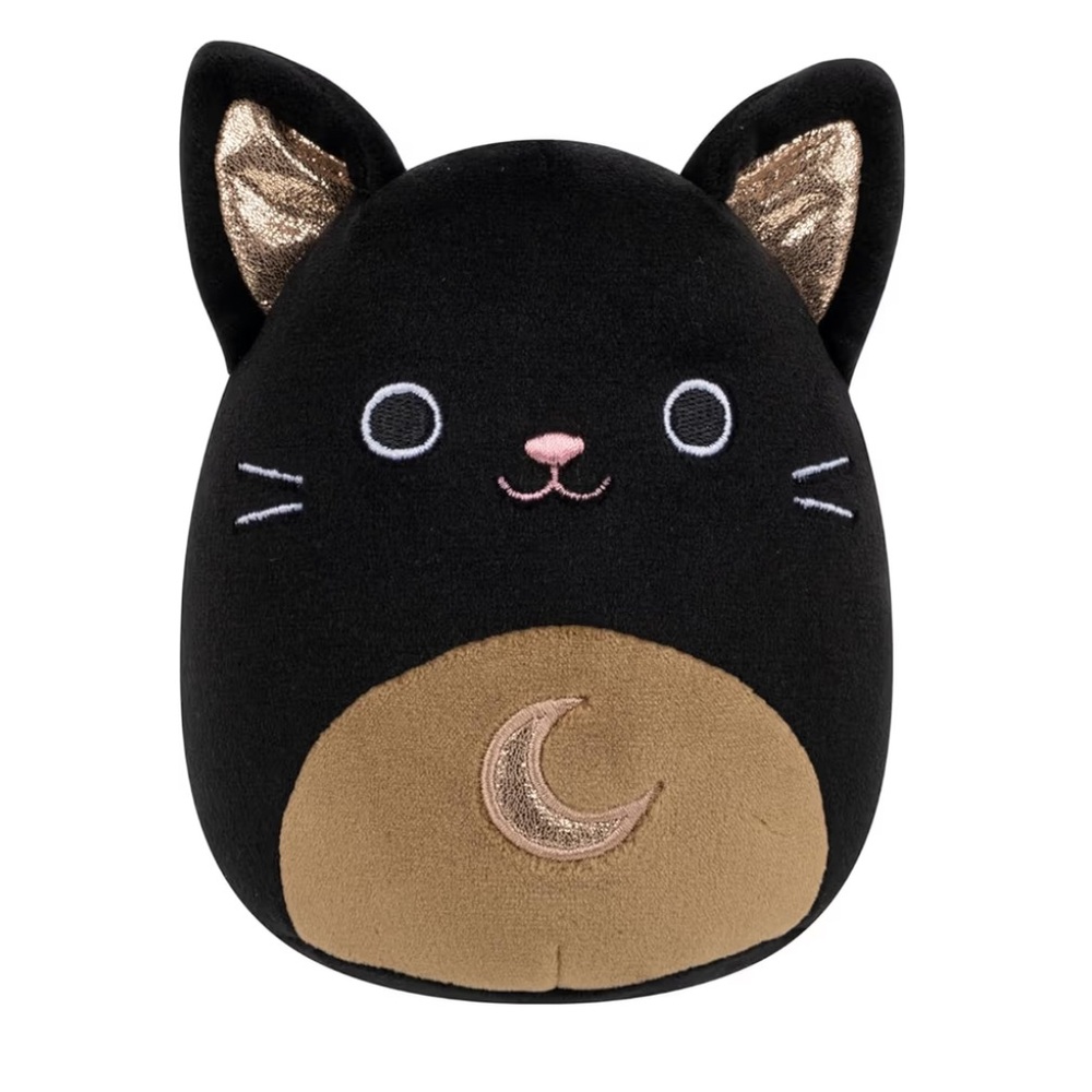 Squishmallows Black and Gold Cat Monk
